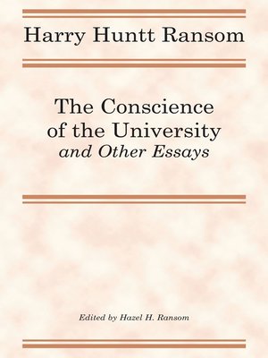 cover image of The Conscience of the University, and Other Essays